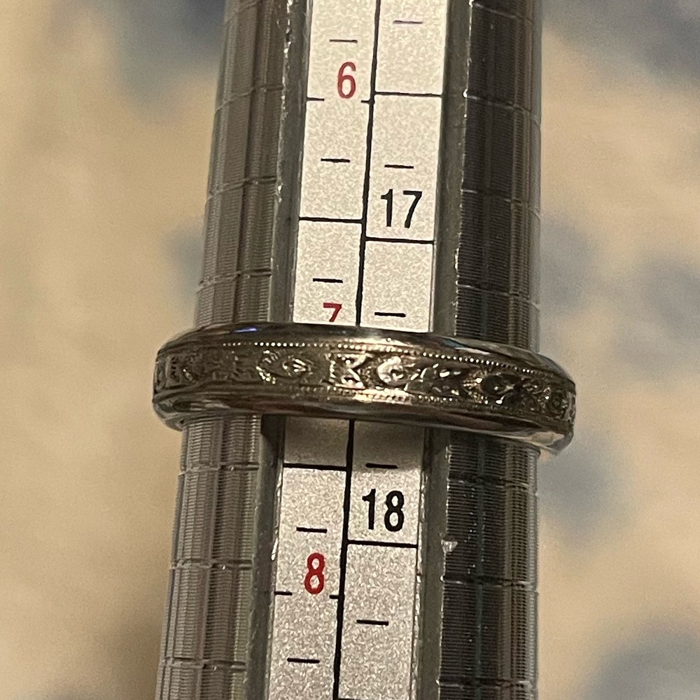 Vintage Art Deco Orange Blossom 18k Gold with Platinum Over Wedding Band